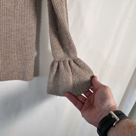 Banana Republic Wool Cashmere Blend Sweater Women's Small Brown Knit Bell Sleeve - Picture 5 of 8